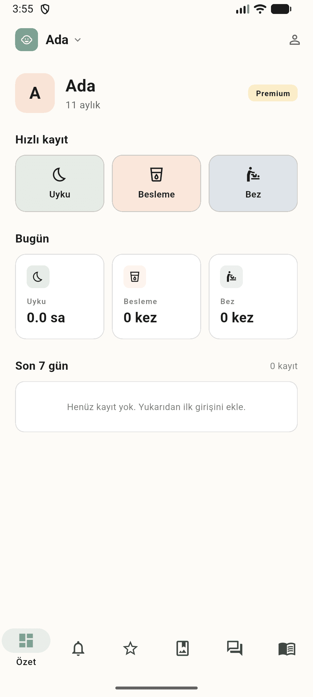 BebeRehber Android dashboard
